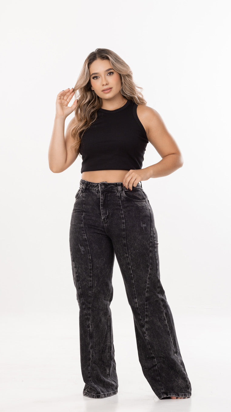Jean Wide Leg Cortes Delantero