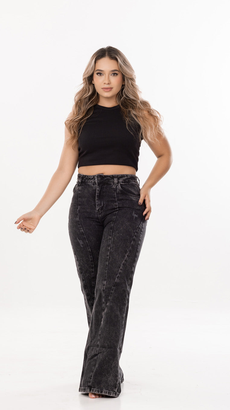 Jean Wide Leg Cortes Delantero
