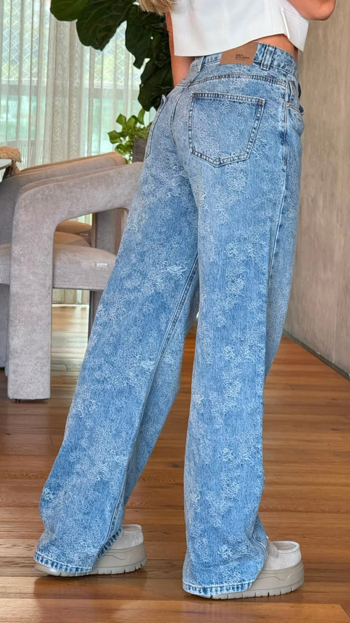 REF 69281 Flared Denim Jaquard