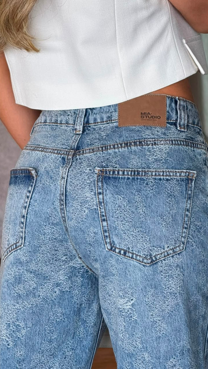 REF 69281 Flared Denim Jaquard