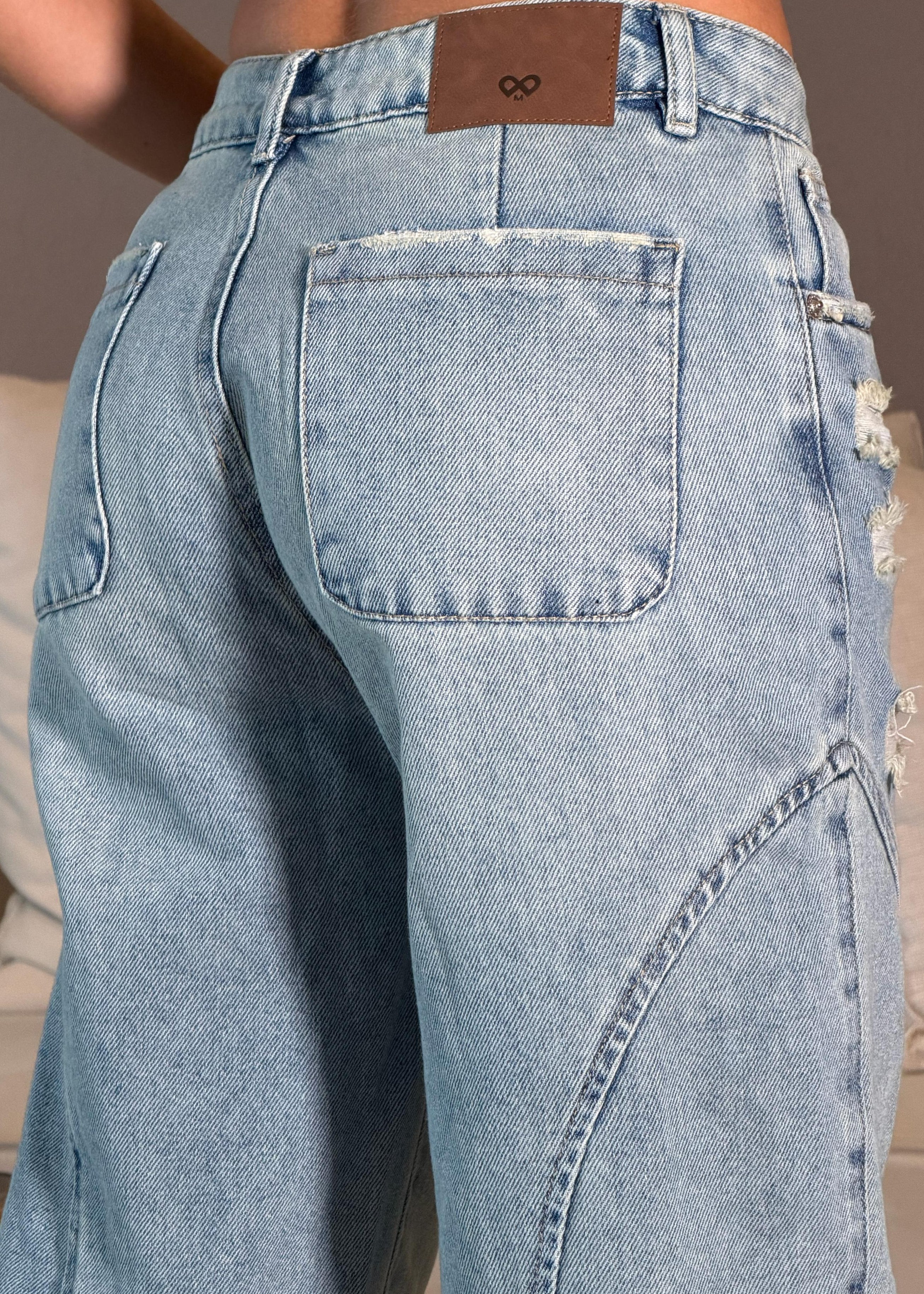 REF:77282-1 Wide Leg Cortes Tono Claro