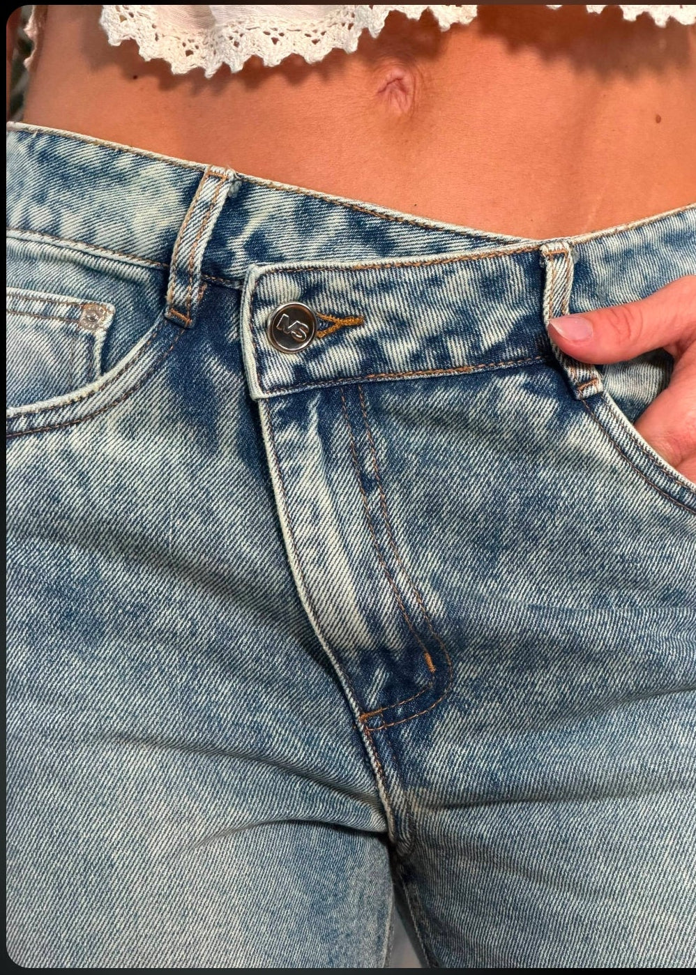 REF107301-2 Jean Wide Leg Pretina Cruzada Dirty Pardo